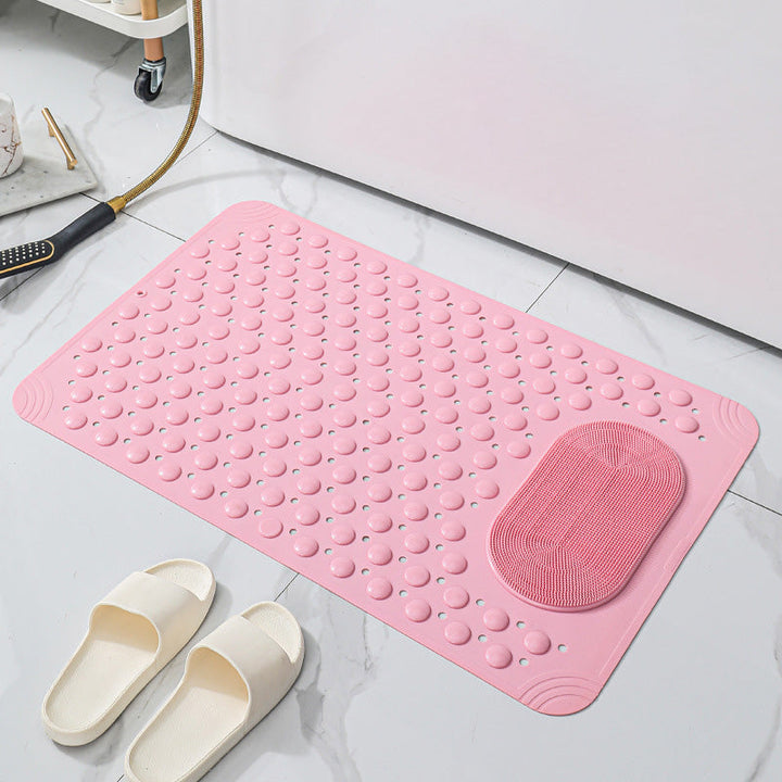 Shower Mat with Suction Cups and Drain Holes PVC Pink 1