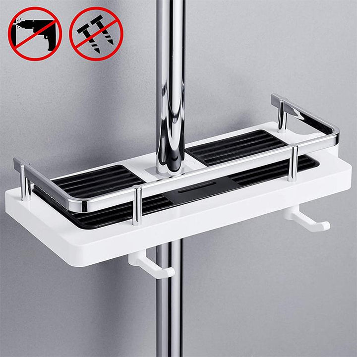 Shower Pole Caddy Shelf 11.8 x 4.7 Inch Adjustable Height 2