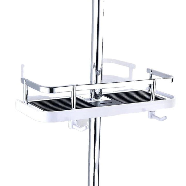 Shower Pole Caddy Shelf 11.8 x 4.7 Inch Adjustable Height on white