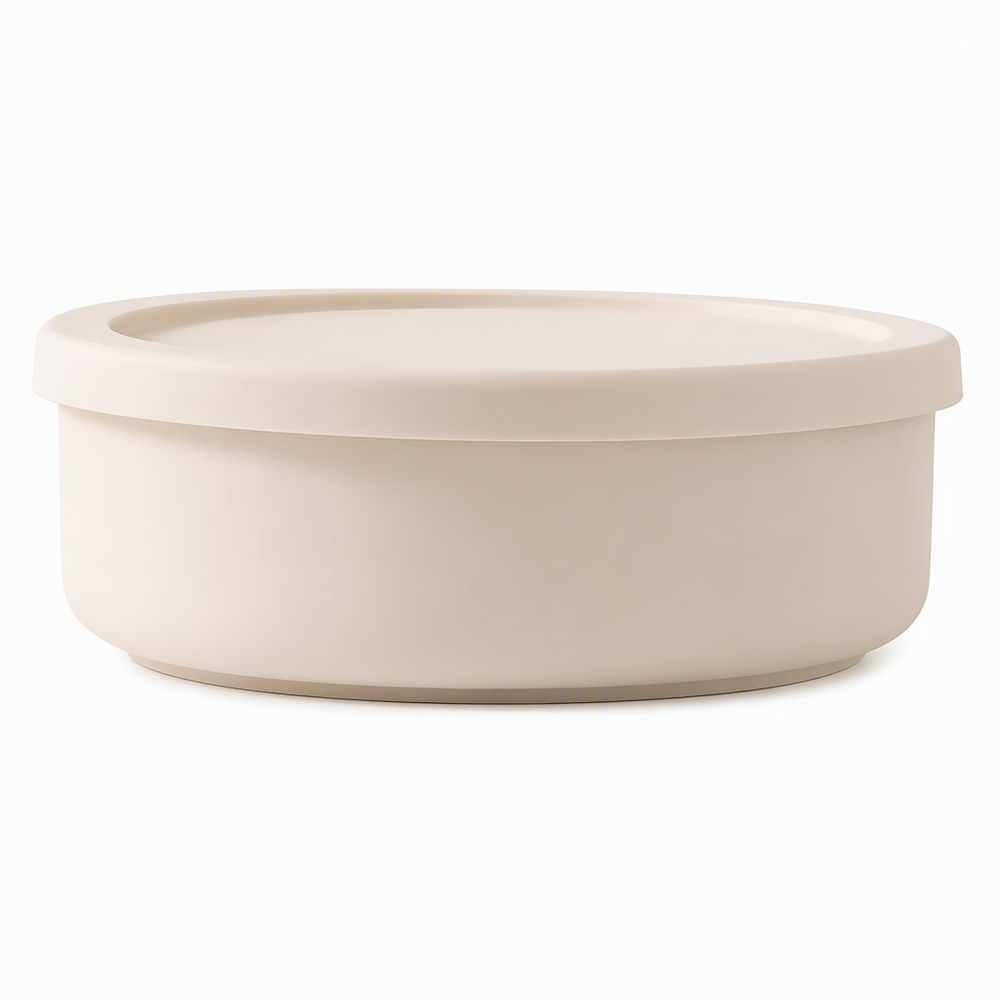 Silicone Meat Portion Containers with Lids Set of 5 Beige 1