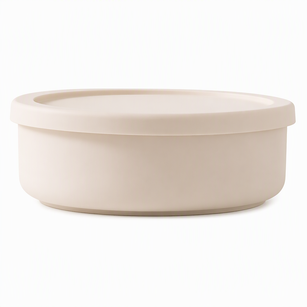 Silicone Meat Portion Containers with Lids Set of 5 Beige 1