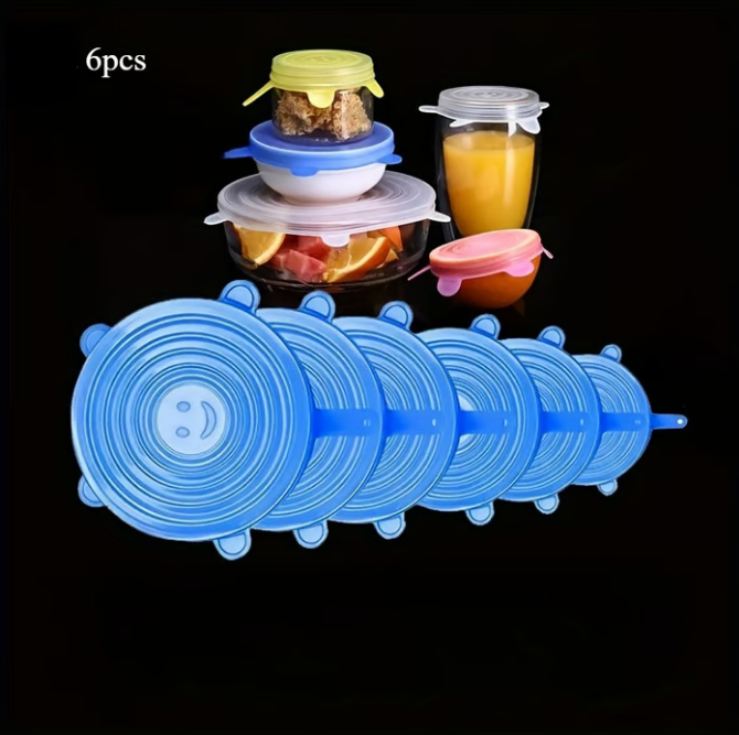 Silicone Stretch Lids Set of 12 for Bowls and Containers Blue 1