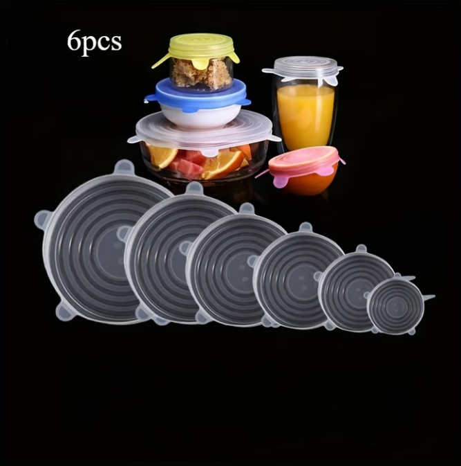 Silicone Stretch Lids Set of 12 for Bowls and Containers White 1
