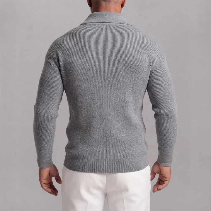 Slim Fit Ribbed Knit Full Zip Cardigan Set of 2 Gray 3