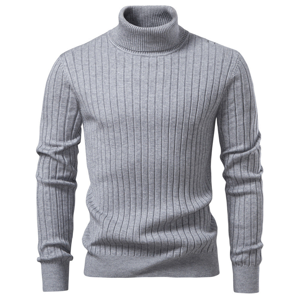 Slim Fit Ribbed Knit Turtleneck Sweater Set of 2 Gray 1