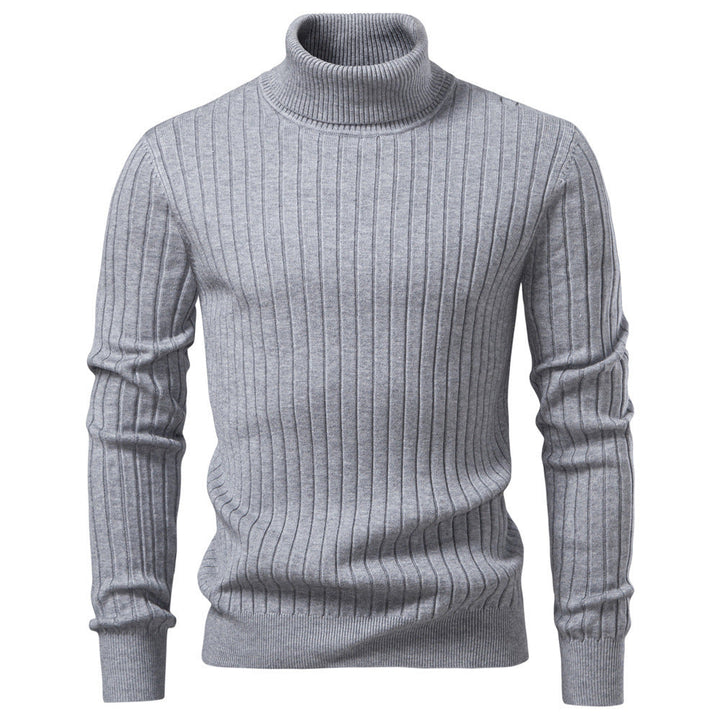Slim Fit Ribbed Knit Turtleneck Sweater Set of 2 Gray 1