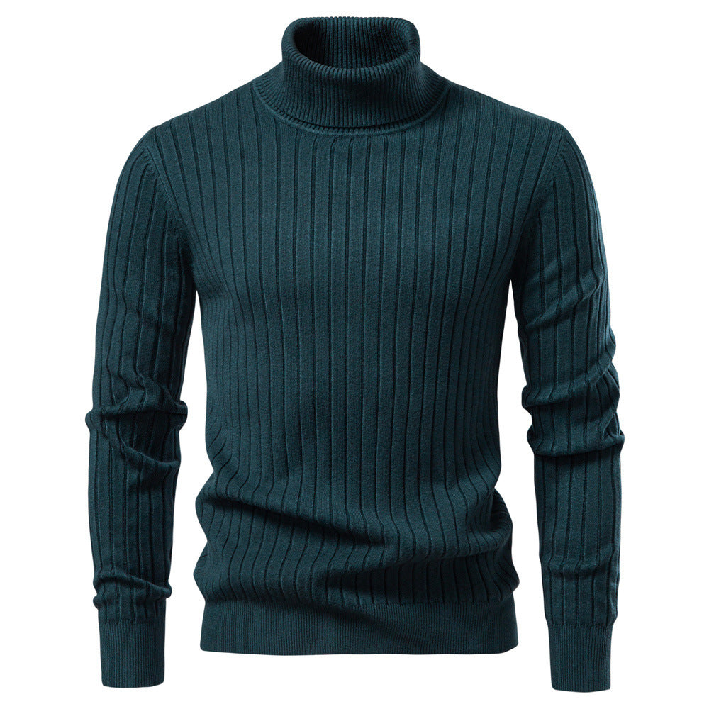 Slim Fit Ribbed Knit Turtleneck Sweater Set of 2 Teal 1