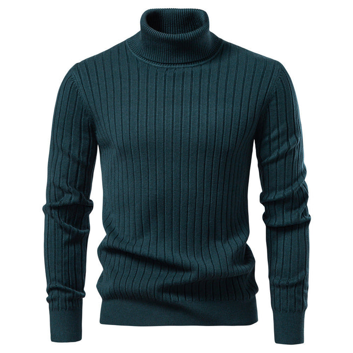 Slim Fit Ribbed Knit Turtleneck Sweater Set of 2 Teal 1
