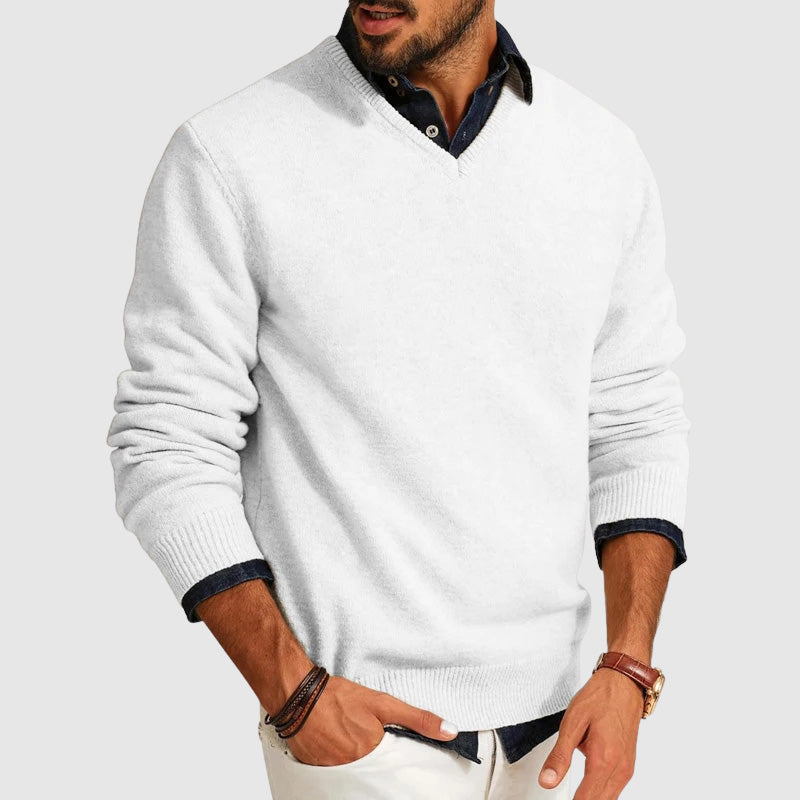Slim Fit Soft Knit Crew Neck Sweater Set of 2 White 1
