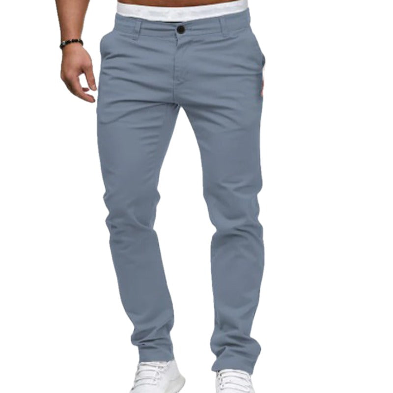Slim Fit Stretch Tapered Pants Flat Front on white