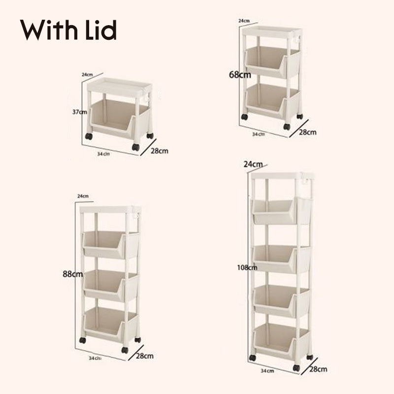 Slim Rolling Storage Cart 2 to 5 Tier 1