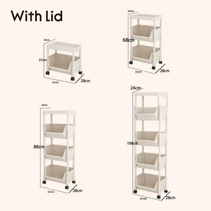 Slim Rolling Storage Cart 2 to 5 Tier 1