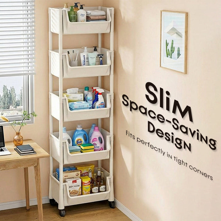 Slim Rolling Storage Cart 2 to 5 Tier 4