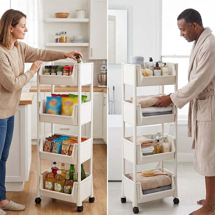 Slim Rolling Storage Cart 2 to 5 Tier 6