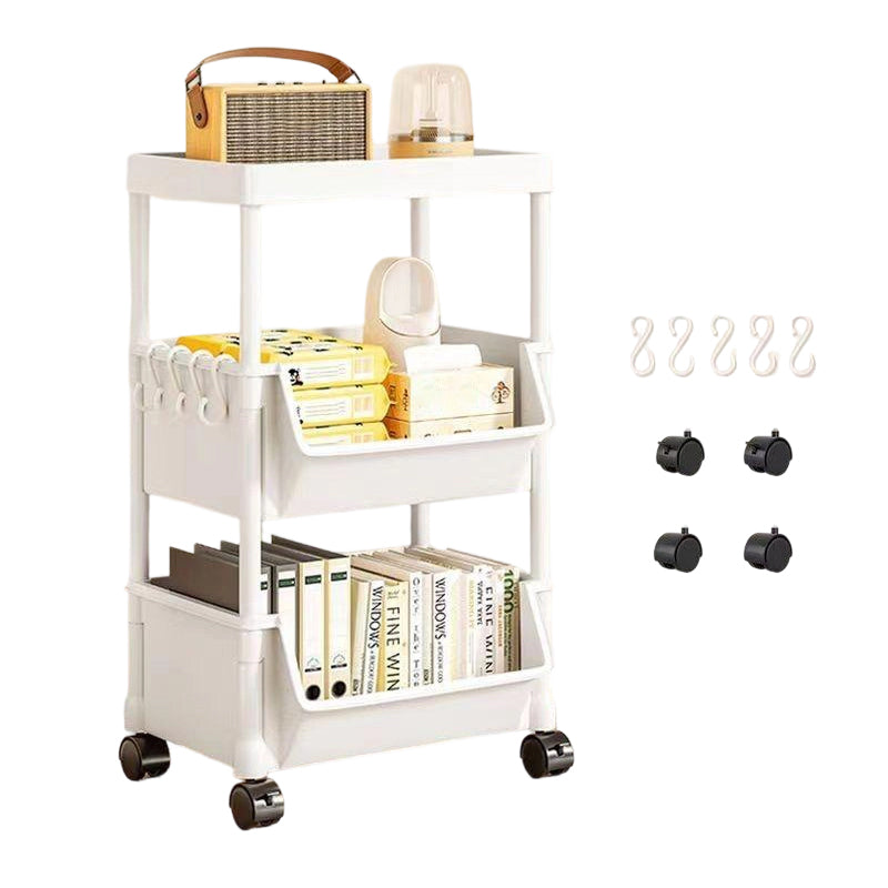Slim Rolling Storage Cart 2 to 5 Tier With Lid 2