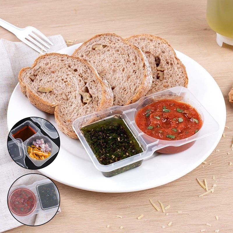 Snack Containers with Lids Double Compartment 140 ml 2