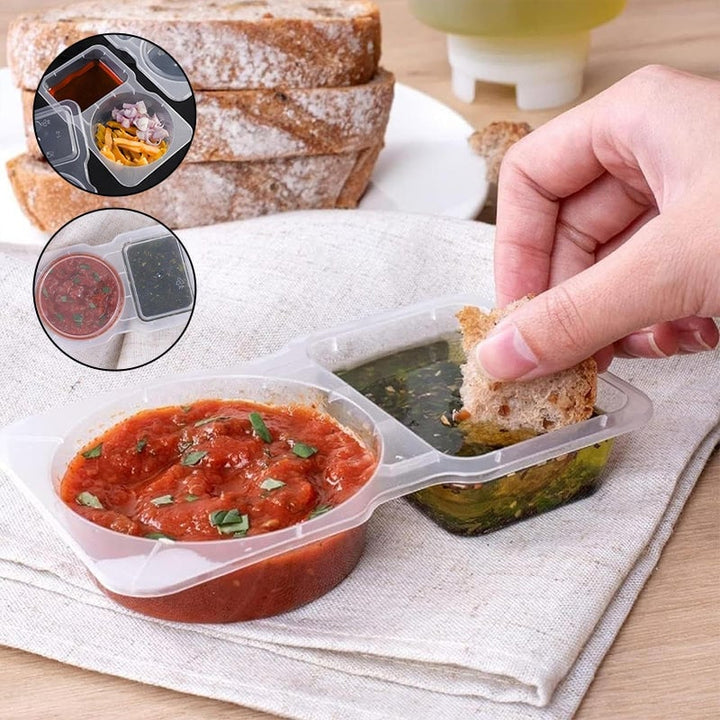 Snack Containers with Lids Double Compartment 140 ml 3