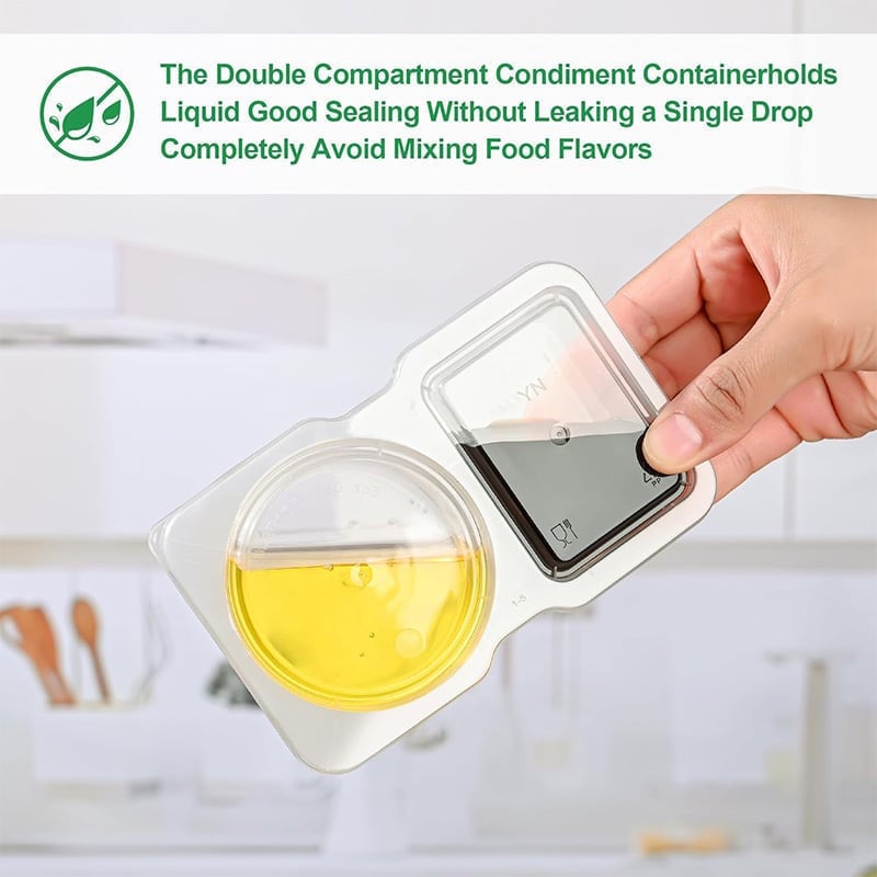 Snack Containers with Lids Double Compartment 140 ml 6