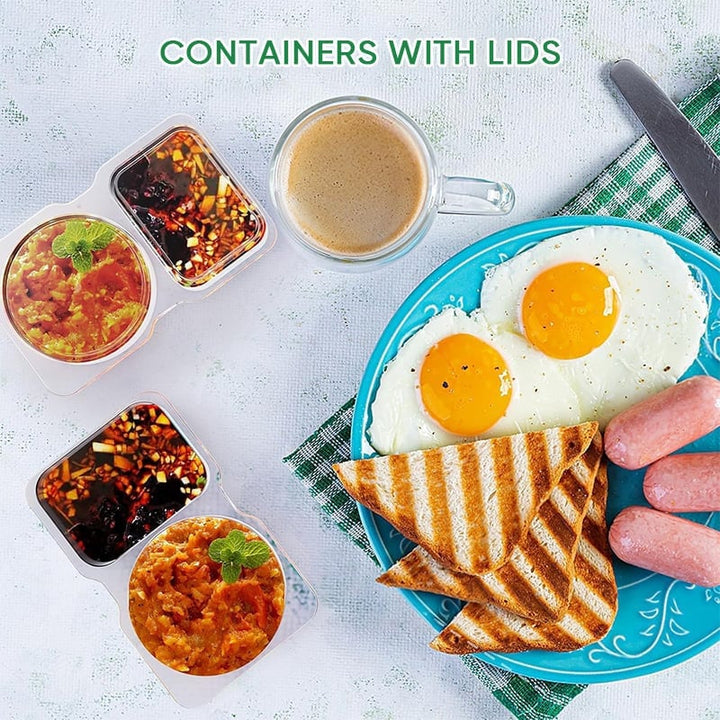 Snack Containers with Lids Double Compartment 140 ml 8