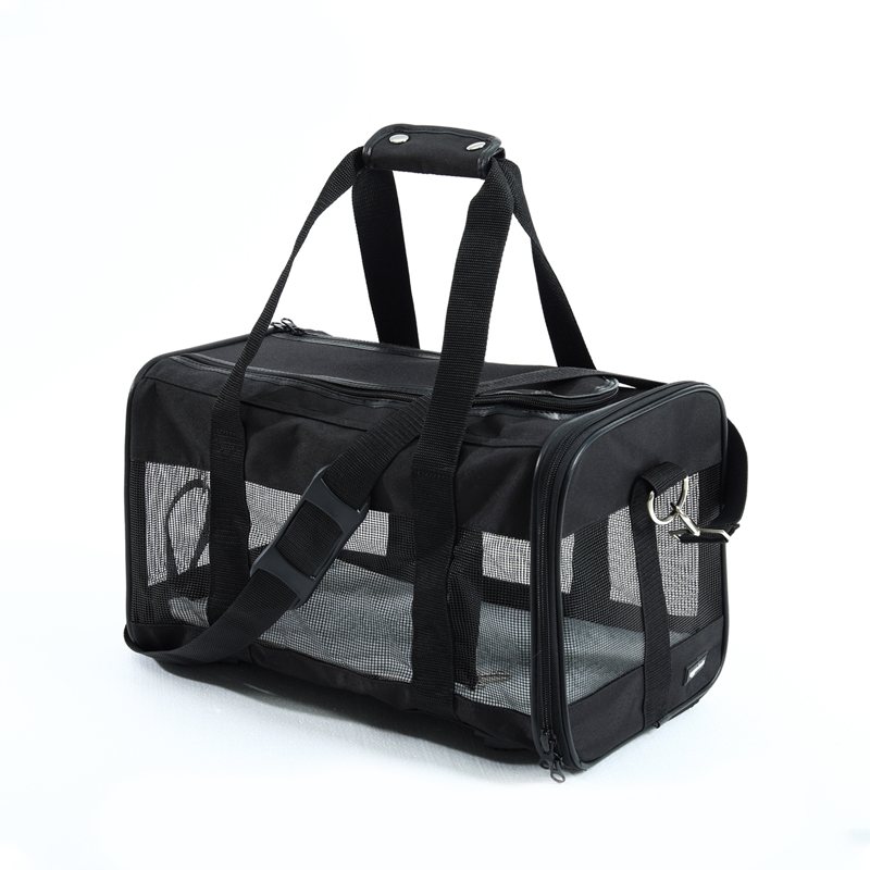 Soft Sided Pet Carrier Mesh Panels 16.5 x 9.4 x 9.8 Inch Black Black 1