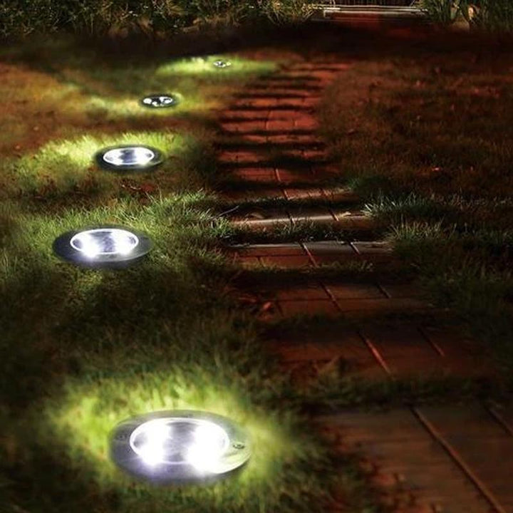 Solar Ground Lights Stainless Steel Set of 3 2