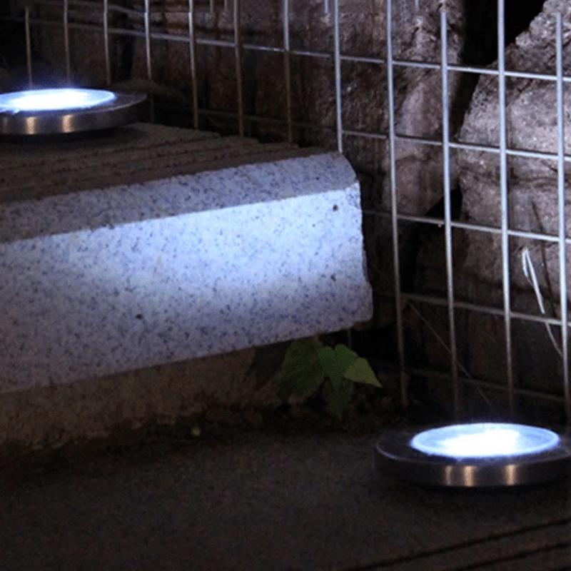 Solar Ground Lights Stainless Steel Set of 3 4