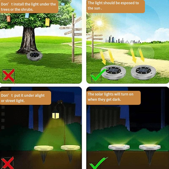Solar Ground Lights Stainless Steel Set of 3 7