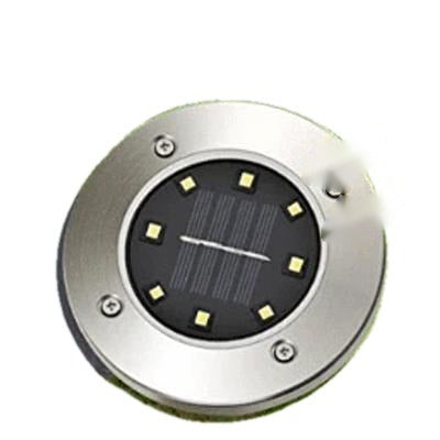Solar Ground Lights Stainless Steel Set of 3 on white