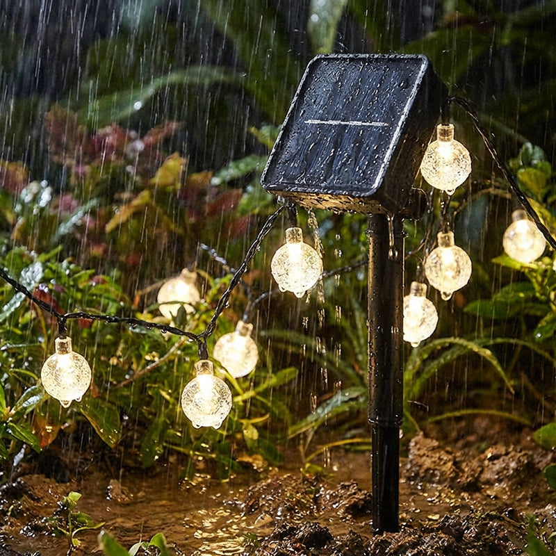 Solar String Lights 39 ft 100 LED Crystal Bubble Balls 6