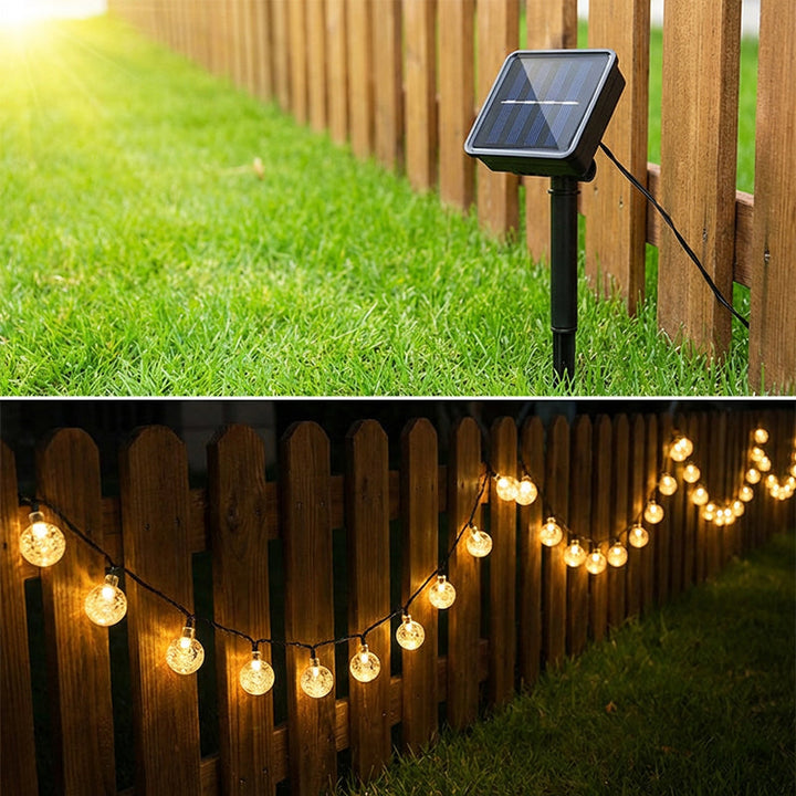 Solar String Lights 39 ft 100 LED Crystal Bubble Balls 7