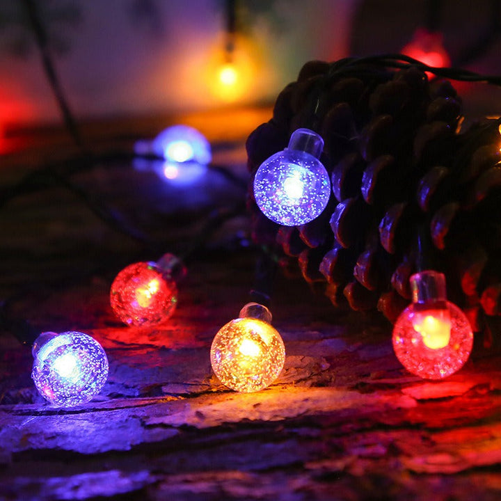 Solar String Lights 39 ft 100 LED Crystal Bubble Balls Multicolor 1