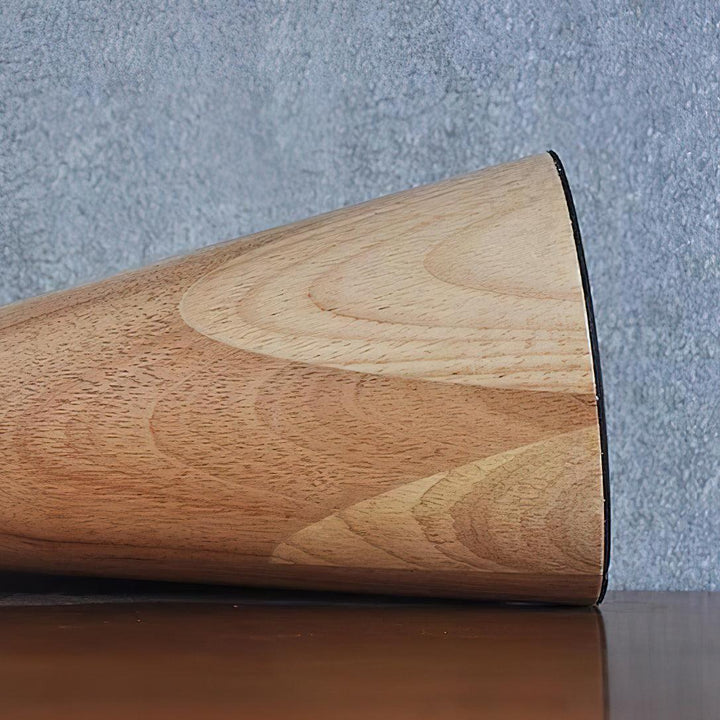 Solid Wood Cone Table Lamp Fabric Shade 19.7 in Set of 2 6