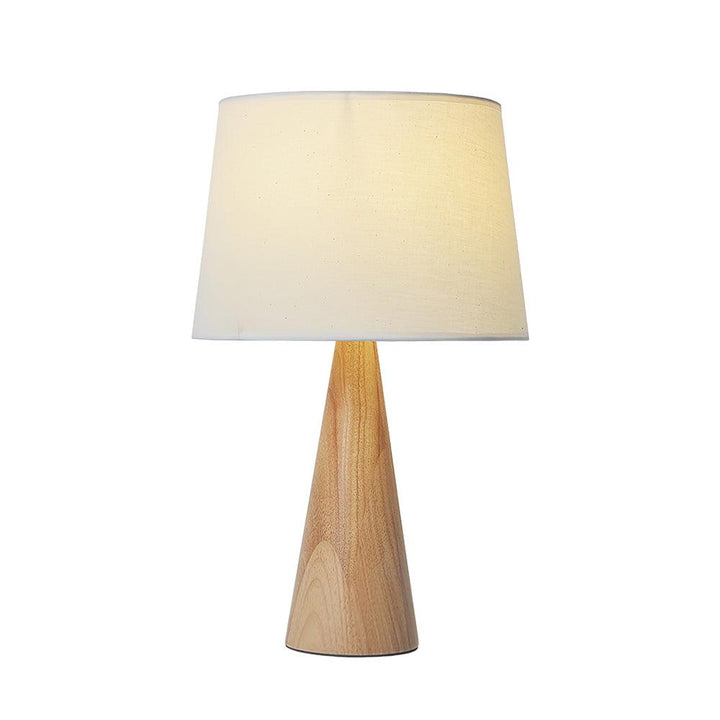 Solid Wood Cone Table Lamp Fabric Shade 19.7 in Set of 2 7