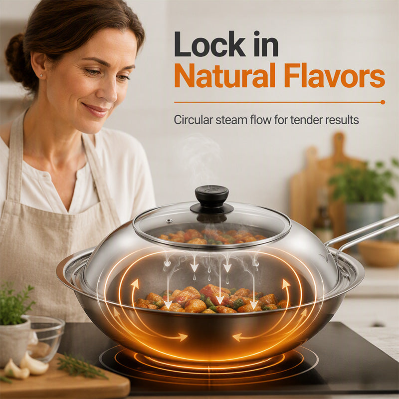Splash Guard Pot Lid with Glass Window Stainless Steel 3