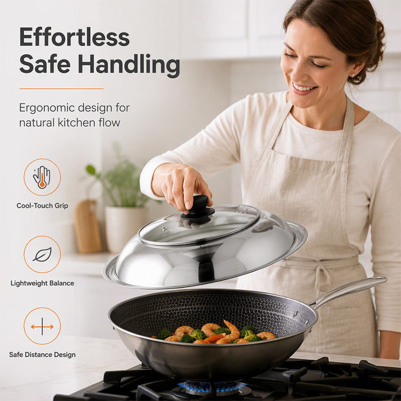 Splash Guard Pot Lid with Glass Window Stainless Steel 5