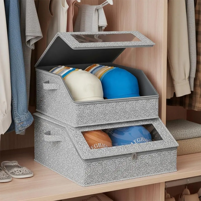 Stackable Hat Storage Box with Clear Window 24 Caps 2
