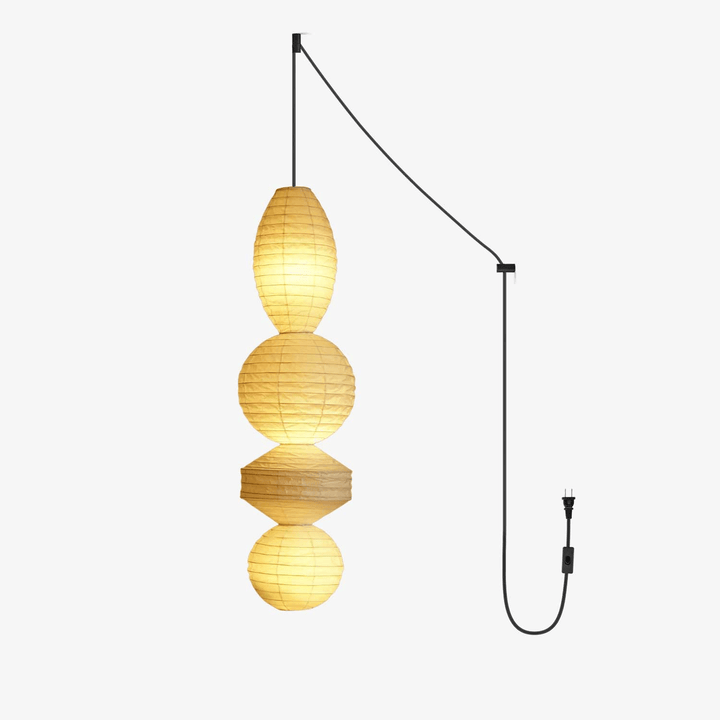 Stacked Paper Lantern Plug In Swag Pendant 44.9 in 1