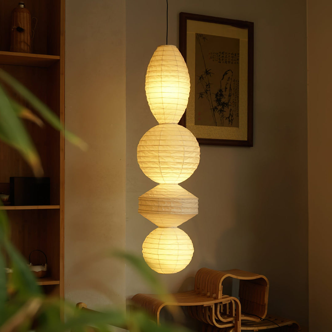 Stacked Paper Lantern Plug In Swag Pendant 44.9 in 2
