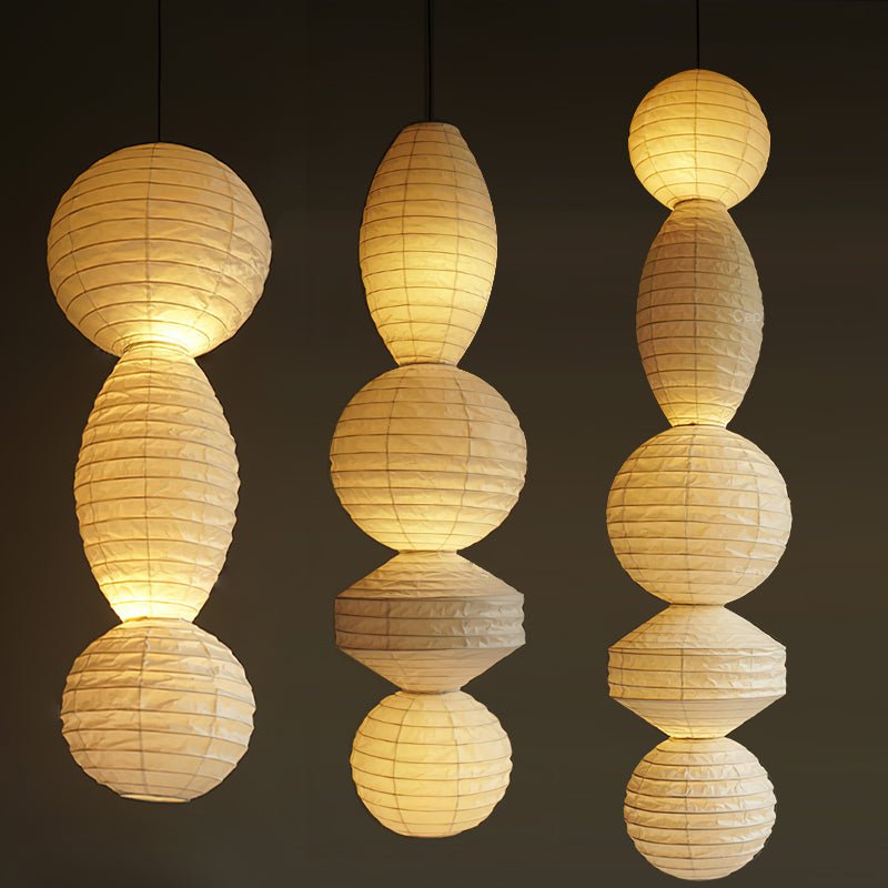 Stacked Paper Lantern Plug In Swag Pendant 44.9 in 3