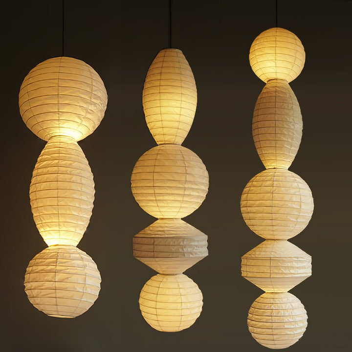 Stacked Paper Lantern Plug In Swag Pendant 44.9 in 3