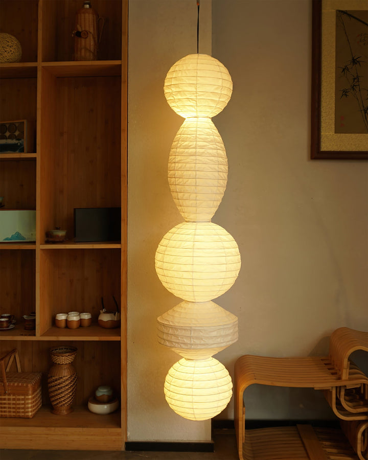 Stacked Paper Lantern Plug In Swag Pendant 44.9 in 5