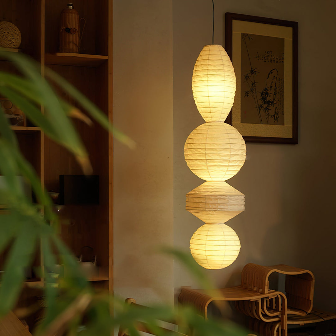 Stacked Paper Lantern Plug In Swag Pendant 44.9 in 6