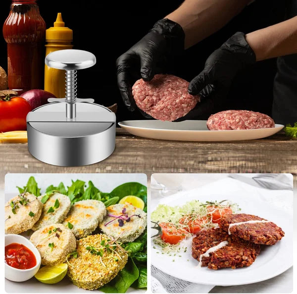 Stainless Steel Burger Press Patty Maker Set of 3 4