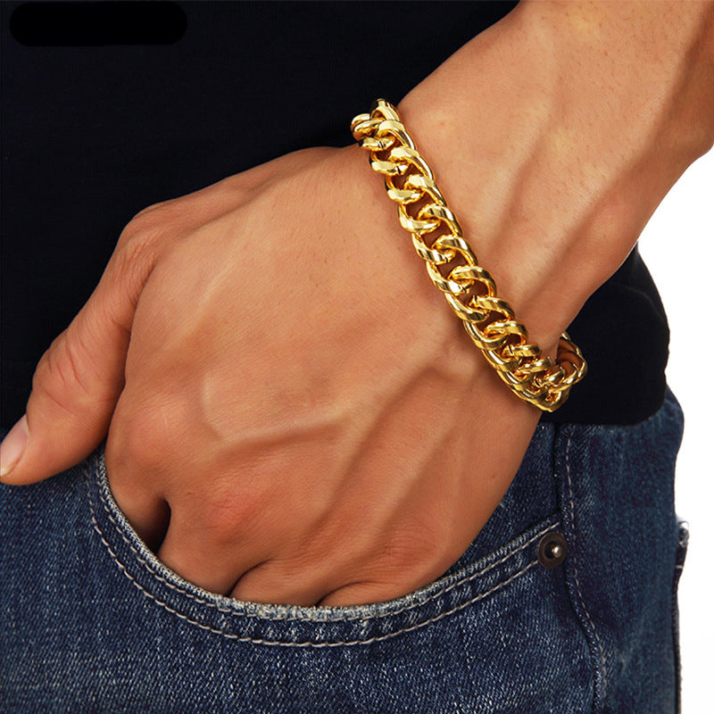 Stainless Steel Cuban Chain Bracelet 3mm Gold 2