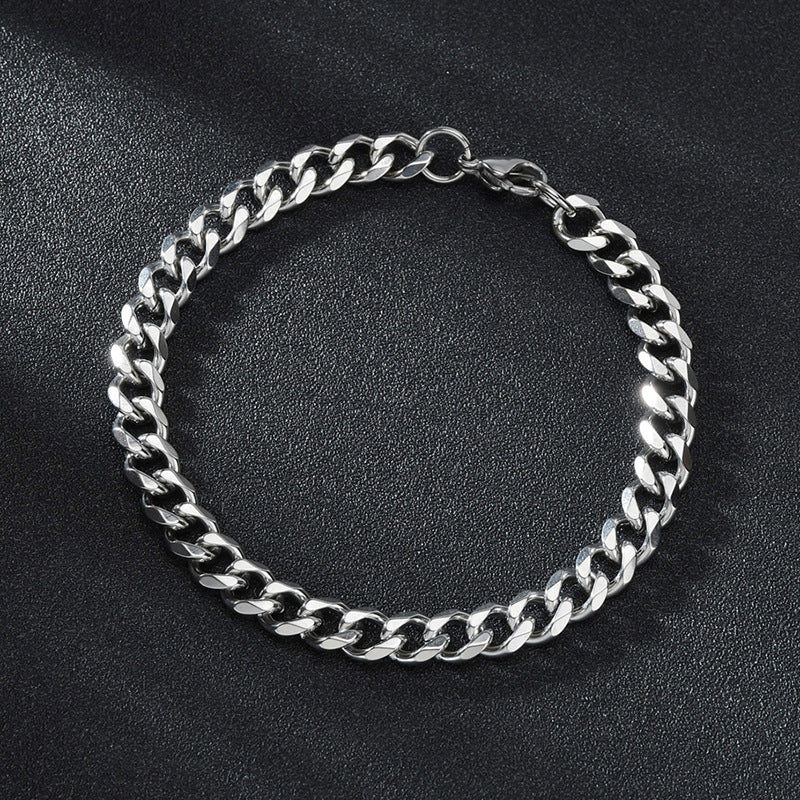 Stainless Steel Cuban Chain Bracelet 3mm Silver 1