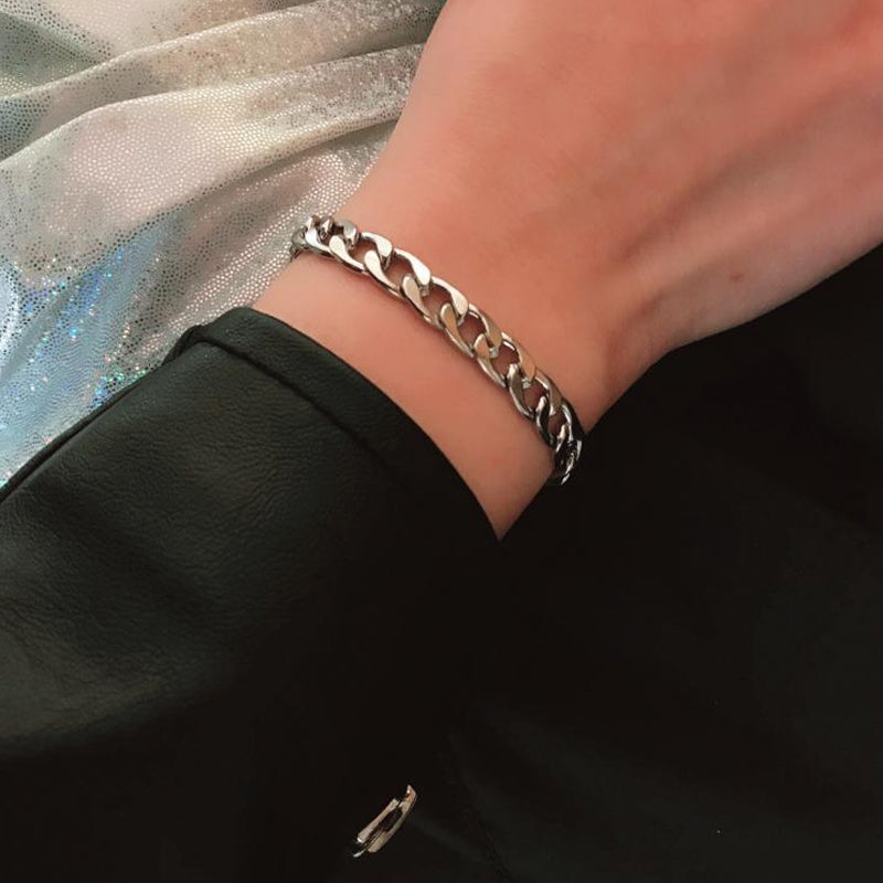 Stainless Steel Cuban Chain Bracelet 3mm Silver 2