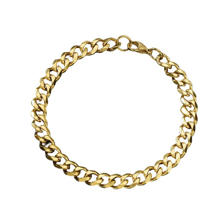 Stainless Steel Cuban Chain Bracelet 3mm on white