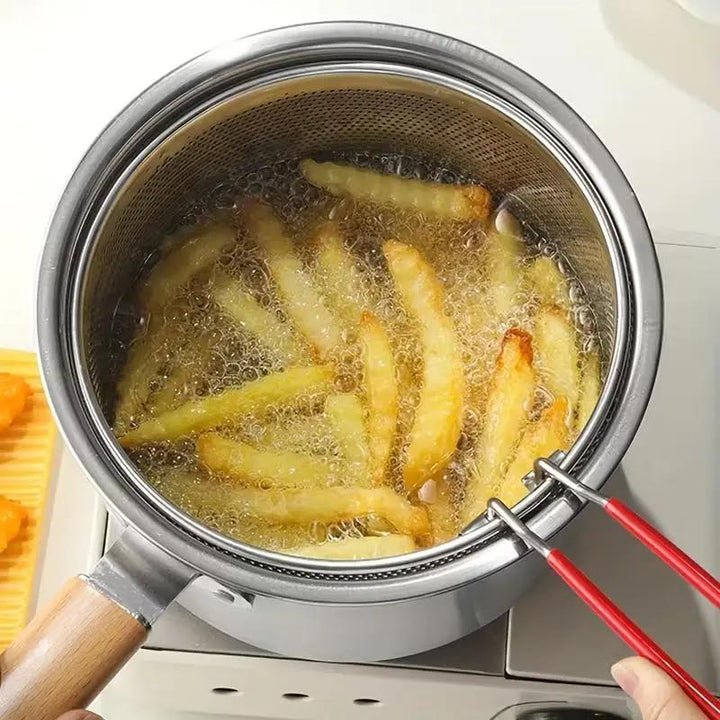 Stainless Steel Frying Pot 7.1 inch 1.5 Quart Set of 2 3