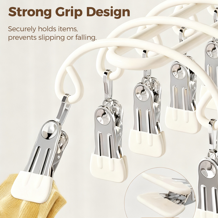 Stainless Steel Laundry Drying Rack with 20 Clips Set of 3 2