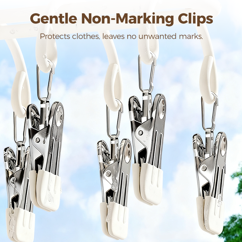 Stainless Steel Laundry Drying Rack with 20 Clips Set of 3 3